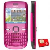 Nokia C3 Rosa com Teclado QWERTY, Wi-Fi, Câmera 2.0 MP, MP3